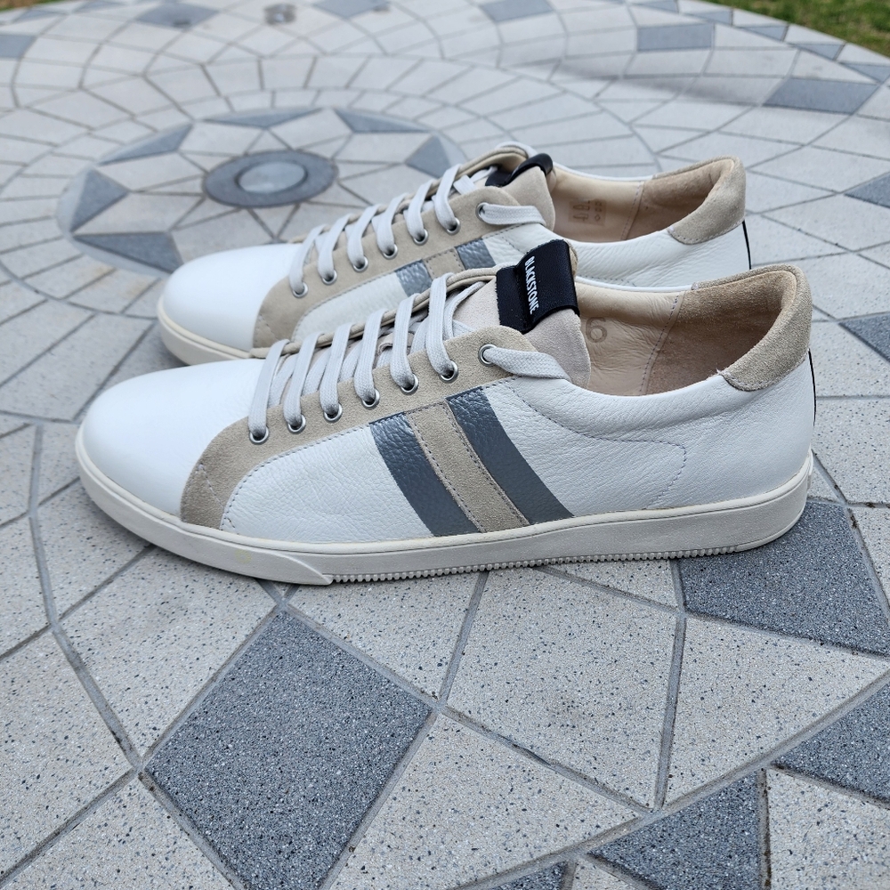 Blackstone SG41 White Leather Fur Lined Minimalist Sneakers 13 - Picture 9 of 10